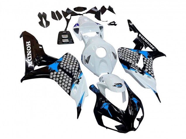2006-2007 Honda CBR1000RR Motorcycle Fairing - White Blue Glossy Black UK Manufacturers