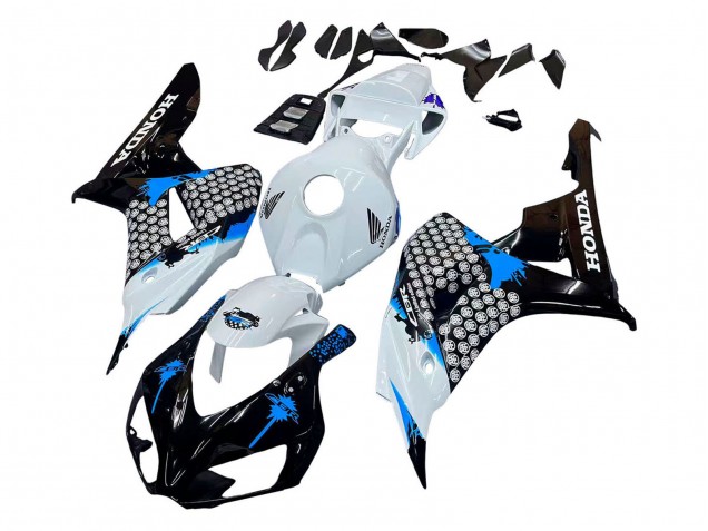 2006-2007 Honda CBR1000RR Motorcycle Fairing - White Blue Glossy Black UK Manufacturers