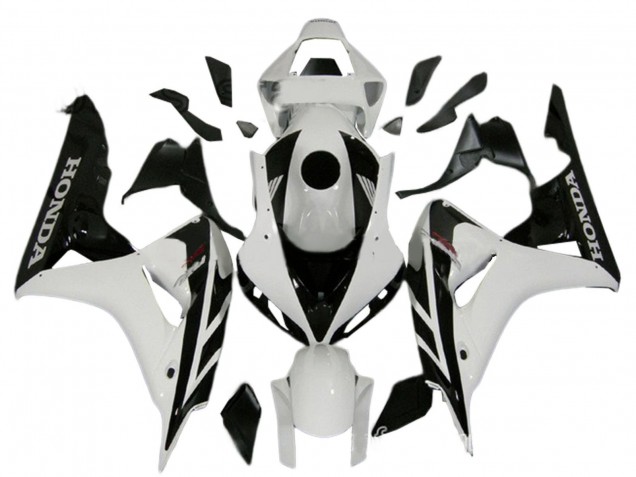 2006-2007 Honda CBR1000RR Motorcycle Fairing Kits - White Glossy Black UK Manufacturers