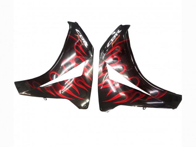 2008-2011 Honda CBR1000RR Motorcycle Fairing - Glossy Black Red Flame UK Manufacturers