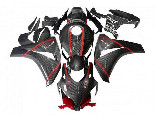 2008-2011 Honda CBR1000RR Motorcycle Fairings - Black Carbon Fiber Red UK Manufacturers