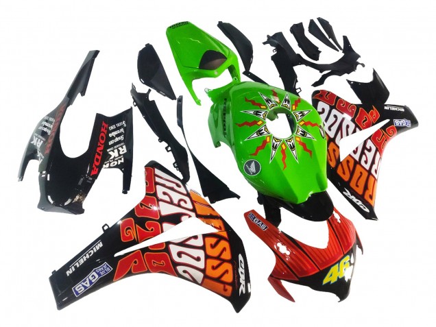 2008-2011 Honda CBR1000RR Motorcycle Fairings - Green Orange Glossy Black Rossi Michelin 46 UK Manufacturers