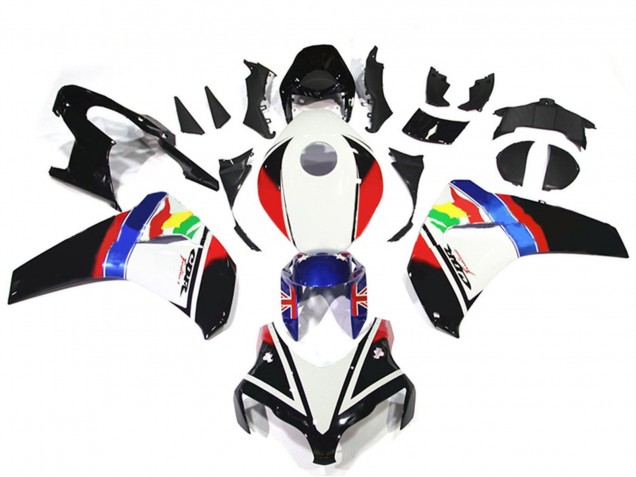 2008-2011 Honda CBR1000RR Motorcycle Fairings - White Red Blue Glossy Black Star UK Manufacturers