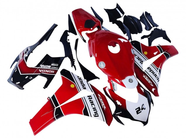 2008-2011 Honda CBR1000RR Motorcycle Fairings - White Red Glossy Black Racing 24 UK Manufacturers