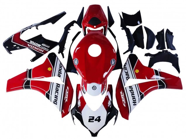 2008-2011 Honda CBR1000RR Motorcycle Fairings - White Red Glossy Black Racing 24 UK Manufacturers