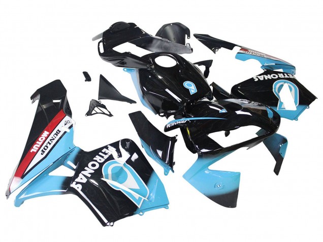 2003-2004 Honda CBR600RR Motorcycle Fairings - Light Blue Red Glossy Black Dunlop UK Manufacturers