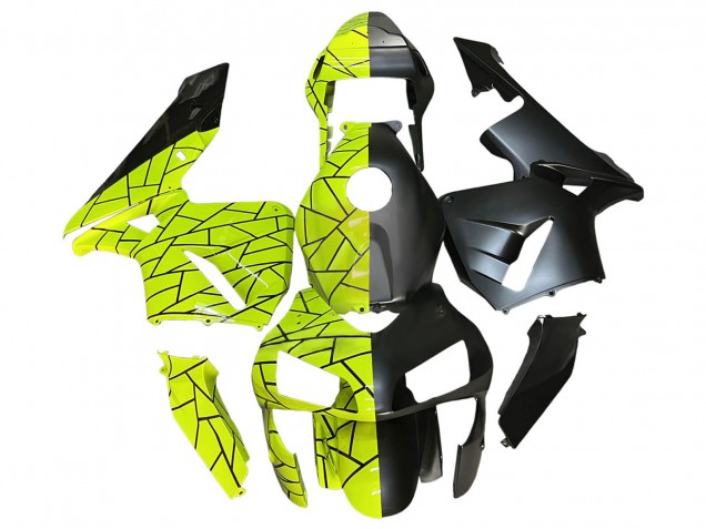 2003-2004 Honda CBR600RR Motorcycle Fairings - Fluorescent Green Matte Black UK Manufacturers