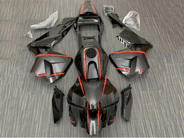 2003-2004 Honda CBR600RR Motorcycle Fairings - Glossy Black Red Stripe UK Manufacturers