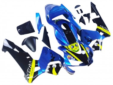 2003-2004 Honda CBR600RR Motorcycle Fairings - Blue Neon Yellow Glossy Black Shark UK Manufacturers