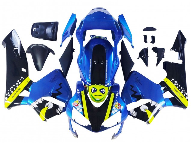 2003-2004 Honda CBR600RR Motorcycle Fairings - Blue Neon Yellow Glossy Black Shark UK Manufacturers