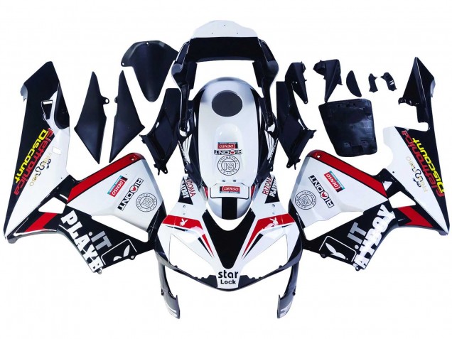 2003-2004 Honda CBR600RR Motorcycle Fairings - White Red Glossy Black DENSO Rimont UK Manufacturers