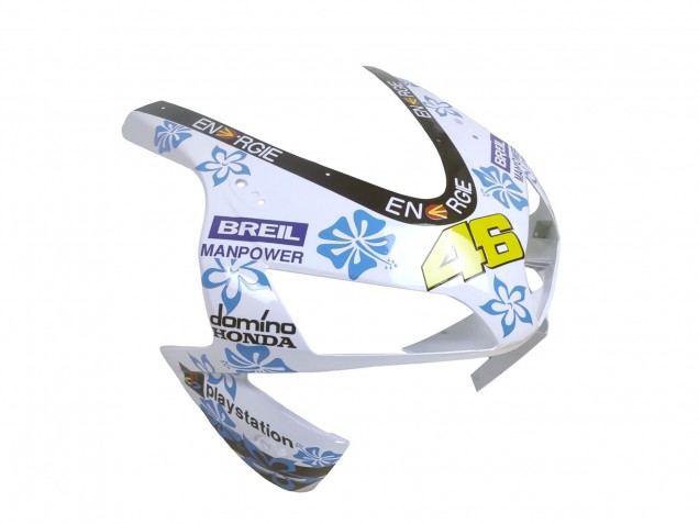 2003-2004 Honda CBR600RR Motorcycle Fairings - White Blue Red Nastro Azzurro 46 UK Manufacturers