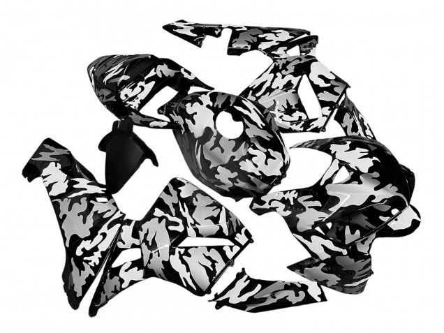2005-2006 Honda CBR600RR Motorcycle Fairings - Black White Grey Camouflage UK Manufacturers