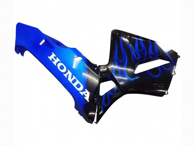 2005-2006 Honda CBR600RR Motorcycle Fairing - Glossy Black Blue Flame UK Manufacturers