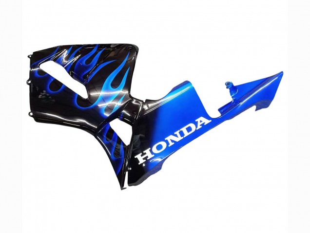 2005-2006 Honda CBR600RR Motorcycle Fairing - Glossy Black Blue Flame UK Manufacturers