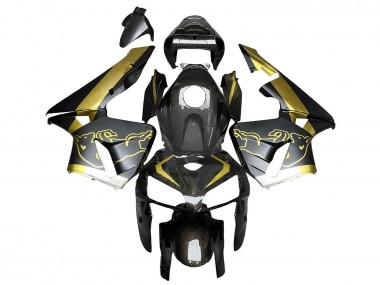 2005-2006 Honda CBR600RR Motorcycle Fairings - Black Gold Carbon Fiber UK Manufacturers