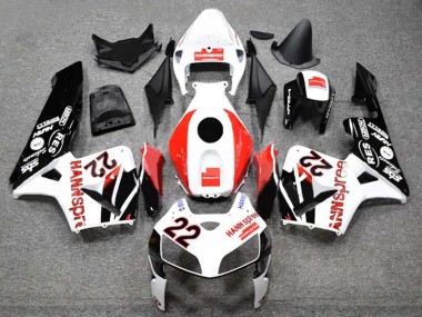 2005-2006 Honda CBR600RR Motorcycle Fairings - White Red Glossy Black HannSpree 22 UK Manufacturers