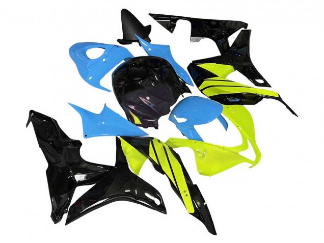 2007-2008 Honda CBR600RR Motorcycle Fairings - Blue Yellow Glossy Black UK Manufacturers