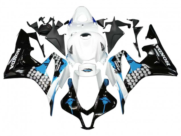 2007-2008 Honda CBR600RR Motorcycle Fairings - White Light Blue Glossy Black UK Manufacturers
