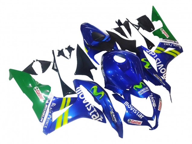2007-2008 Honda CBR600RR Motorcycle Fairings - Blue Green MoviStar Castrol UK Manufacturers