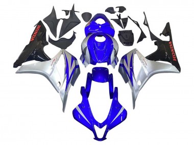 2007-2008 Honda CBR600RR Motorcycle Fairings - Silver Blue Glossy Black Racing UK Manufacturers