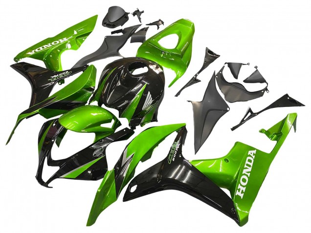 2007-2008 Honda CBR600RR Motorcycle Fairing Kits - Green Glossy Black UK Manufacturers