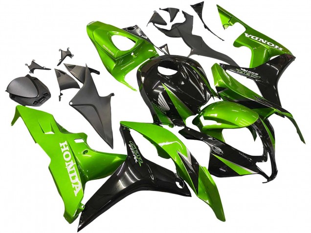 2007-2008 Honda CBR600RR Motorcycle Fairing Kits - Green Glossy Black UK Manufacturers