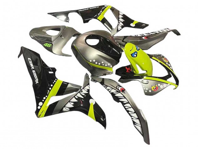 2007-2008 Honda CBR600RR Motorcycle Fairings - Grey Fluorescent Yellow Shark UK Manufacturers