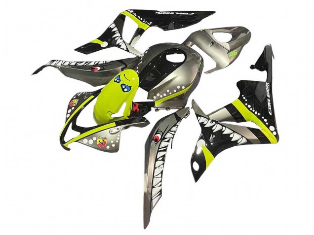2007-2008 Honda CBR600RR Motorcycle Fairings - Grey Fluorescent Yellow Shark UK Manufacturers