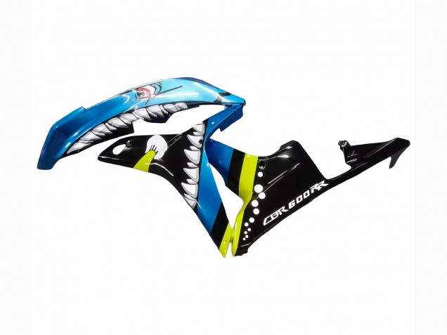 2007-2008 Honda CBR600RR Motorcycle Fairings - Green Yellow Glossy Black Shark 46 UK Manufacturers