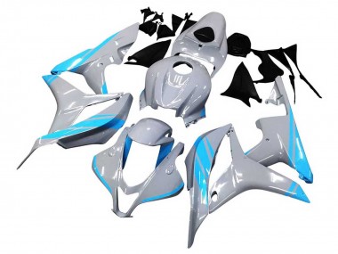 2007-2008 Honda CBR600RR Motorcycle Fairings - Glossy Grey Light Blue UK Manufacturers