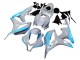 2007-2008 Honda CBR600RR Motorcycle Fairings - Glossy Grey Light Blue UK Manufacturers