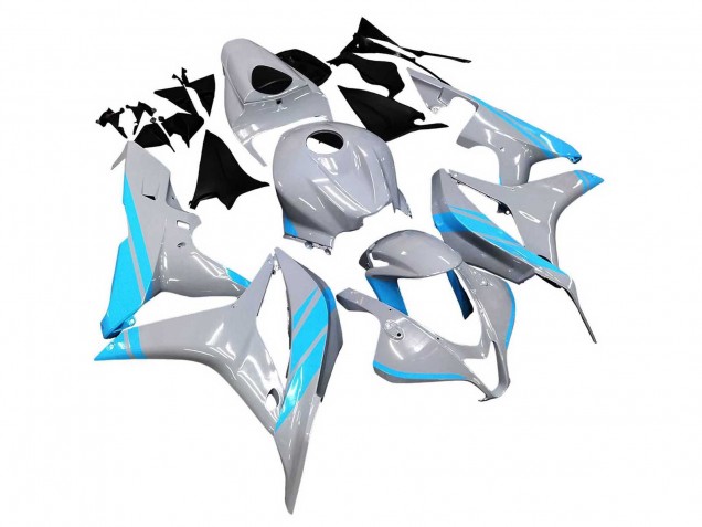 2007-2008 Honda CBR600RR Motorcycle Fairings - Glossy Grey Light Blue UK Manufacturers