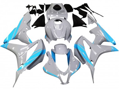 2007-2008 Honda CBR600RR Motorcycle Fairings - Glossy Grey Light Blue UK Manufacturers