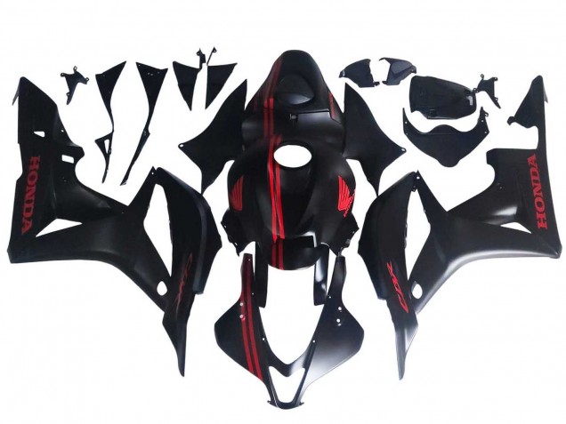 2007-2008 Honda CBR600RR Motorcycle Fairings - Matte Black Red UK Manufacturers