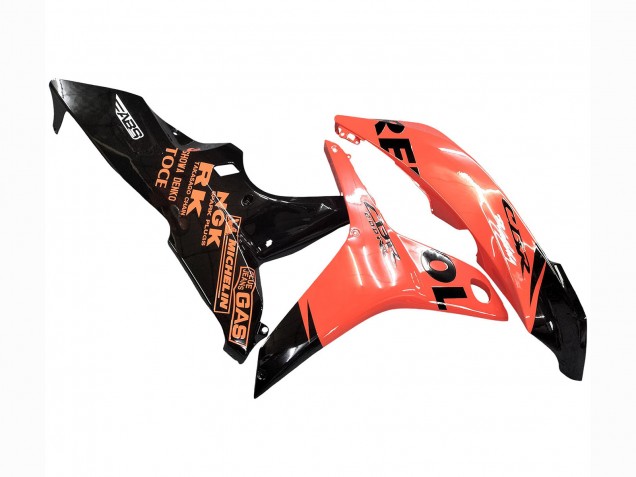 2007-2008 Honda CBR600RR Motorcycle Fairings - Orange Glossy Black Repsol UK Manufacturers