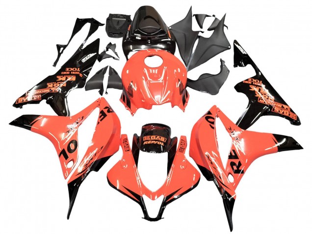 2007-2008 Honda CBR600RR Motorcycle Fairings - Orange Glossy Black Repsol UK Manufacturers
