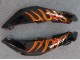 2007-2008 Honda CBR600RR Motorcycle Fairings - Glossy Black Orange Flame UK Manufacturers