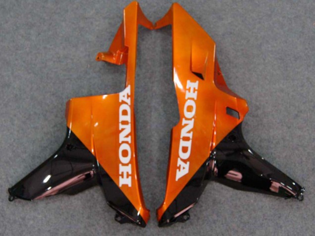 2007-2008 Honda CBR600RR Motorcycle Fairings - Glossy Black Orange Flame UK Manufacturers