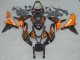 2007-2008 Honda CBR600RR Motorcycle Fairings - Glossy Black Orange Flame UK Manufacturers