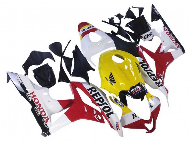 2007-2008 Honda CBR600RR Motorcycle Fairings - White Yellow Red Repsol HRC UK Manufacturers