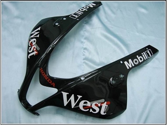 2007-2008 Honda CBR600RR Motorcycle Fairings - Glossy Black White West UK Manufacturers