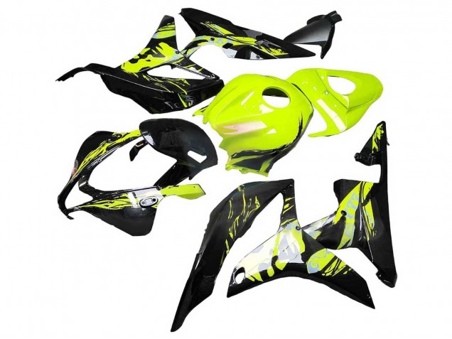 2007-2008 Honda CBR600RR Motorcycle Fairings - Yellow Glossy Black UK Manufacturers