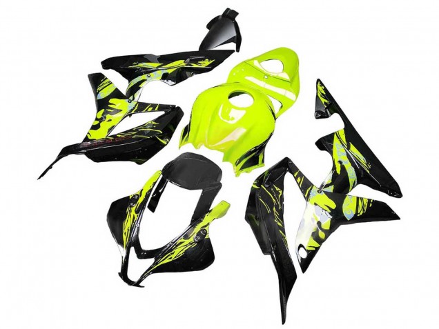 2007-2008 Honda CBR600RR Motorcycle Fairings - Yellow Glossy Black UK Manufacturers