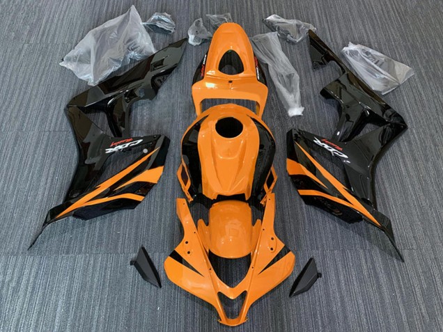 2007-2008 Honda CBR600RR Motorcycle Fairings - Orange Glossy Black Racing UK Manufacturers