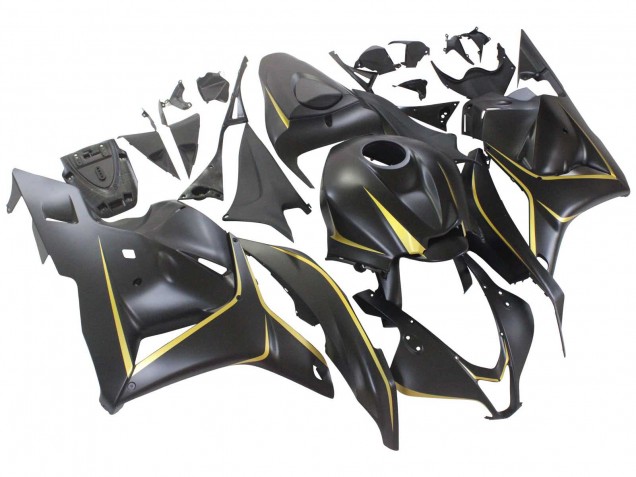 2009-2012 Honda CBR600RR Motorcycle Fairings - Matte Black Gold UK Manufacturers