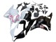 2009-2012 Honda CBR600RR Motorcycle Fairings - White Cherry Blossom Glossy Black UK Manufacturers
