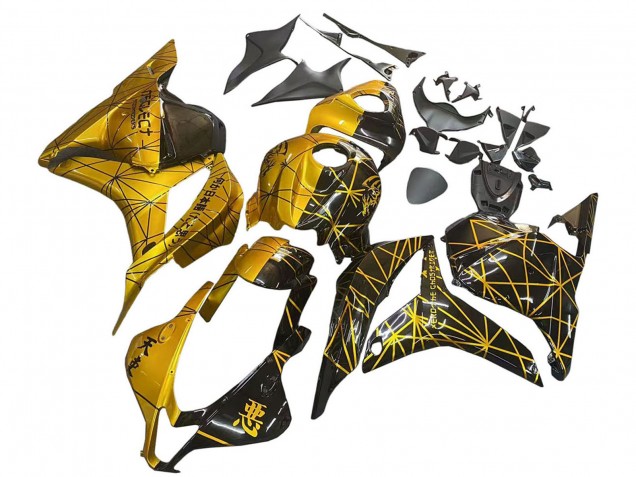 2009-2012 Honda CBR600RR Motorcycle Fairings - Gold Glossy Black UK Manufacturers