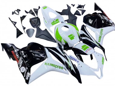 2009-2012 Honda CBR600RR Motorcycle Fairings - White Green Glossy Black Hannspree UK Manufacturers