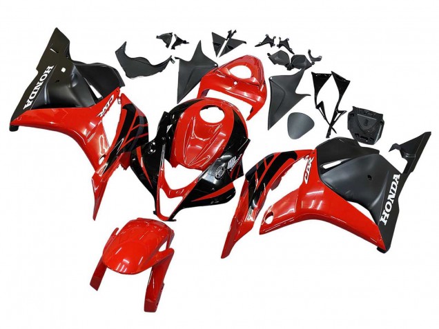 2009-2012 Honda CBR600RR Motorcycle Fairings - Red Glossy Black Matte Black Stripe UK Manufacturers